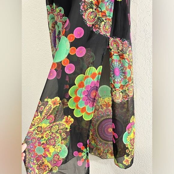 Desigual Viky Sheer Geometric Maxi Skirt 0 New with tags Retro Dopamine - Picture 5 of 9